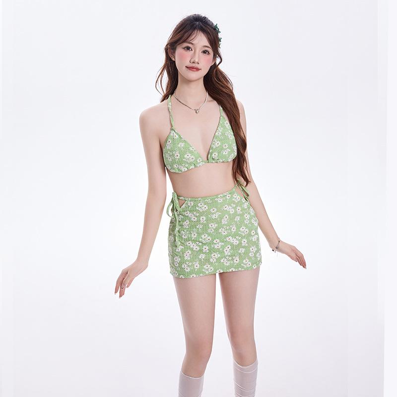 

Консервативный шик Набор бикини из трех частей: Слитный купальник премиум-класса для похудения для женщин M зелёный