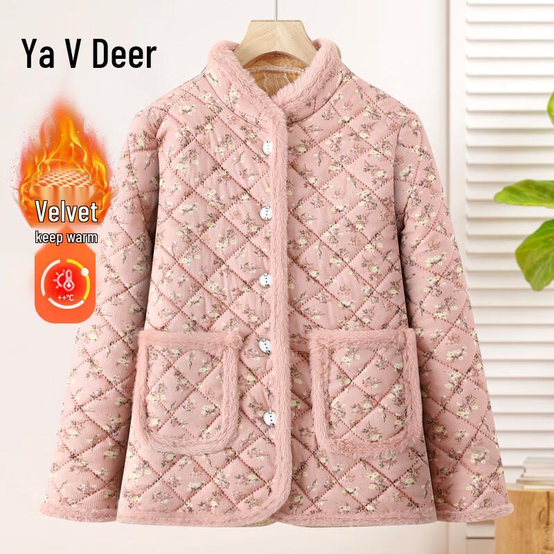 

Women s Mid-Aged Floral Lightweight Padded Jacket 2XL