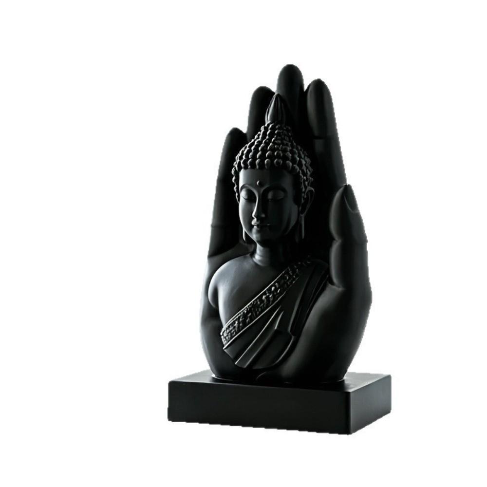 Hand-Shaped Backdrop Buddha Hand Statue Desktop Buddha Statue Meditation Room Decor