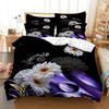 Blue Flower Duvet Cover Queen Size With Zipper Pillowcase 3D Floral Bedding Set 3pcs 2pcs Full King Twin Single Double Bed Thin