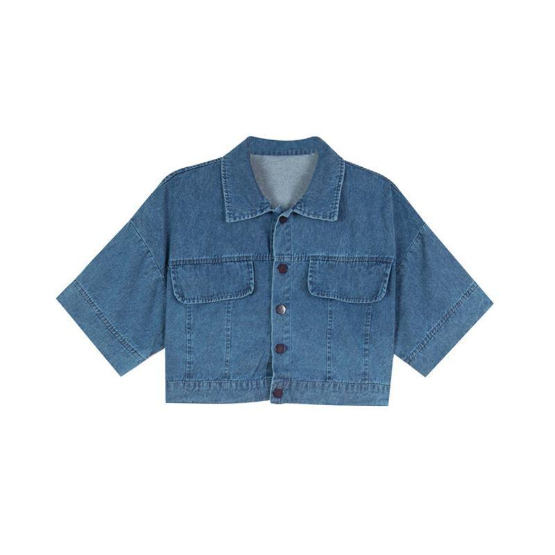 Denim Blue With Jacket Outfit Novelties Light Kit Trends Stylish Woman Shorts