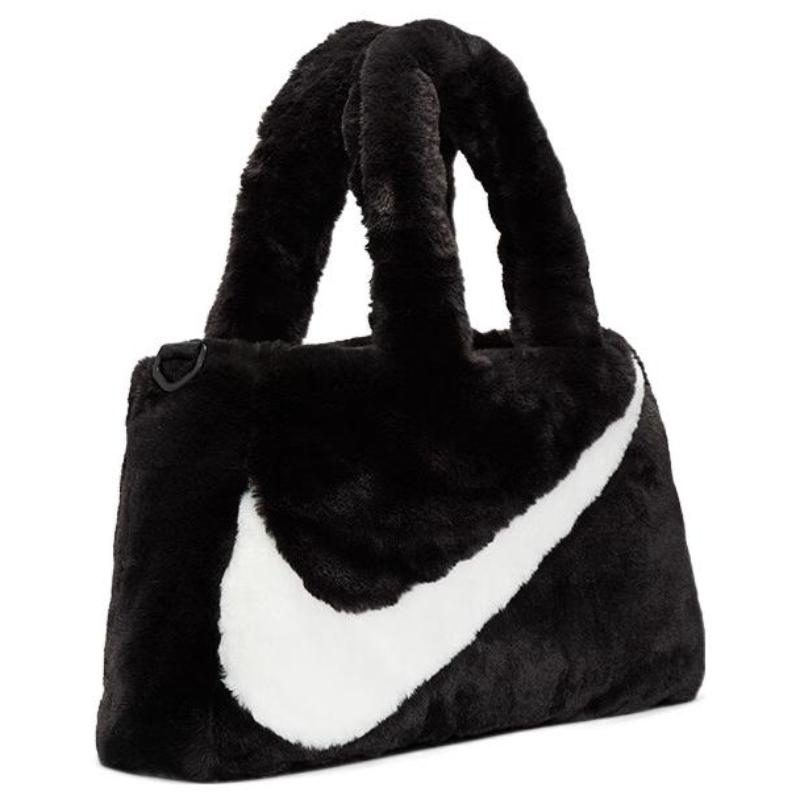 Nike Faux Fur Tote Bag Black Casual DQ5804-010