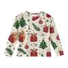 Christmas Day Girls' Long Sleeve Blouse - Round Neck Soft Waist Tunic