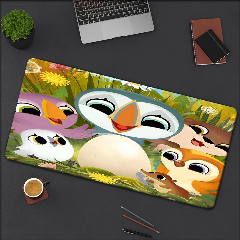 Puffin Rock Theme Mouse Pad, Non Slip Rubber Base, Multifunctional Office & Home Decor, Perfect for Workspace Personalization.