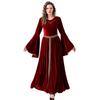 Cosplay abiti medievali europei e americani costumi rinascimentali costumi di Halloween da donna abiti lunghi retrò maniche a corno