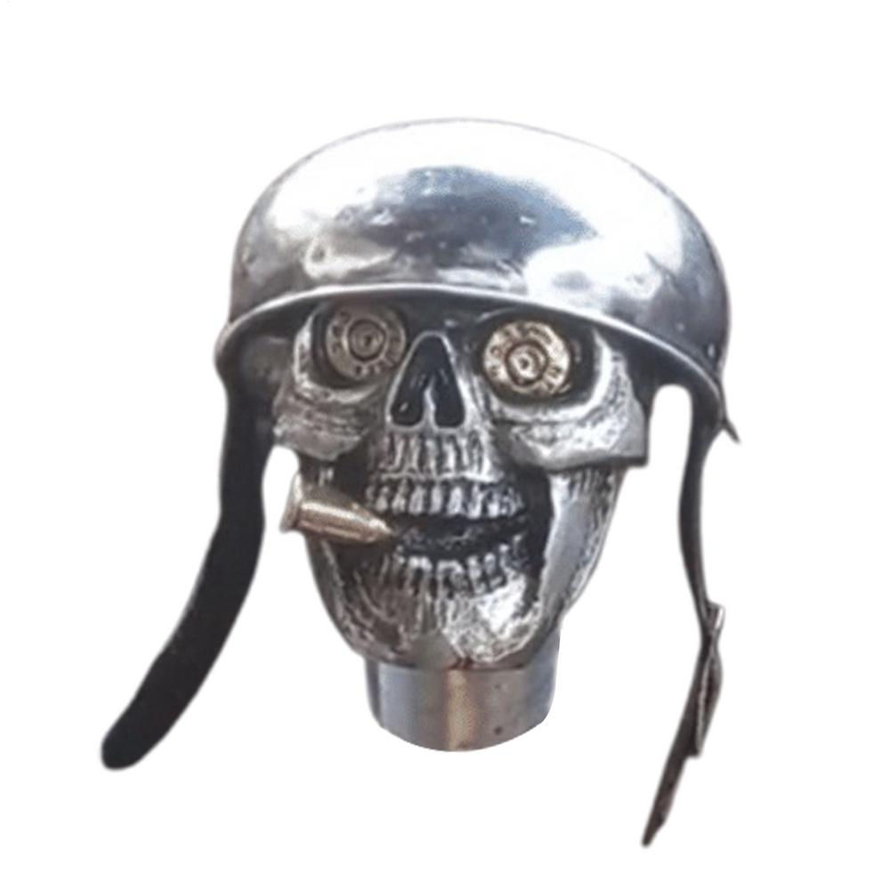 Skull Shifter Knob Skull Soldier Handle Shifting Knob Resin Car Handle Knob Handcrafted Handle Shifting Knob For Manual серебряный