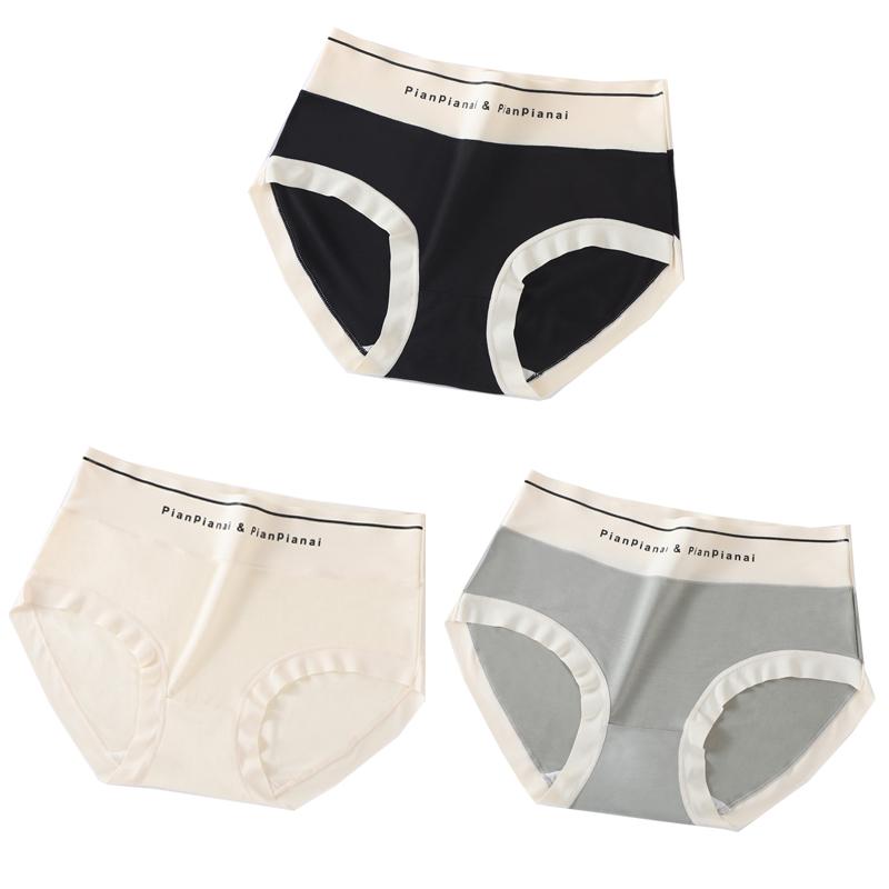 

3 шт. женские трусики, дышащее нижнее белье, бесшовные трусы для девочек, женские трусы большого размера, сексуальные трусики со средней талией, нижнее белье XXL