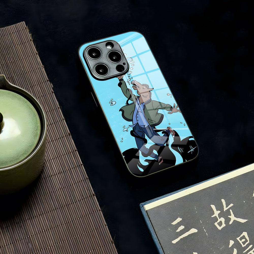 Cartoon B-boJack Horsemans Phone Case For Iphone 16 15 13 12 14 11 Pro Max Mini X Xr Xs 8 7 Puls 6 Glass Transparent Luxury Coqu