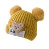 0-3Year Plush Ball Baby Knitted Hat Solid Color Beanie Hats Children Warm Cap  Baby Children Kids