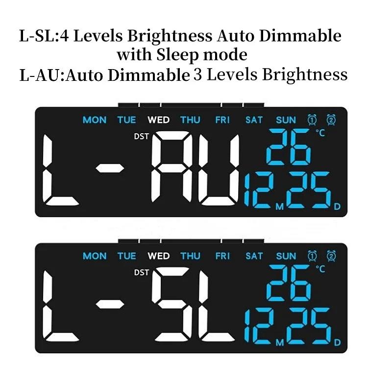 USB Powered Digital Alarm Clock TEMP Date Week Dual Alarm Timing Countdown Snooze Table Clock Auto Dimmable 12/24H DST LED Clock2