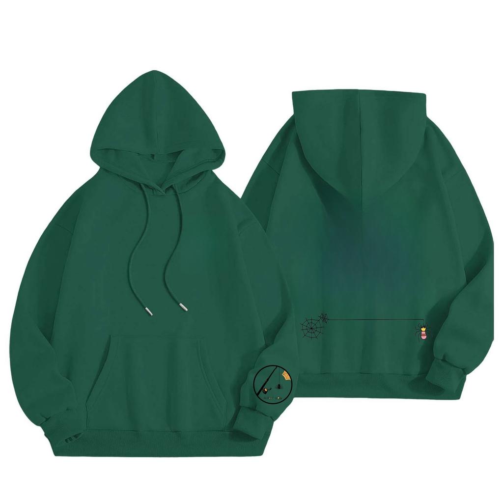 Neues Herbst Winter Spider Print Kapuzensweatshirt Bequeme Modische Warme Kapuzenpullover-Weicher Mittlerer Stretch Polyesterstoff Winter Relaxed Fit Kleidung