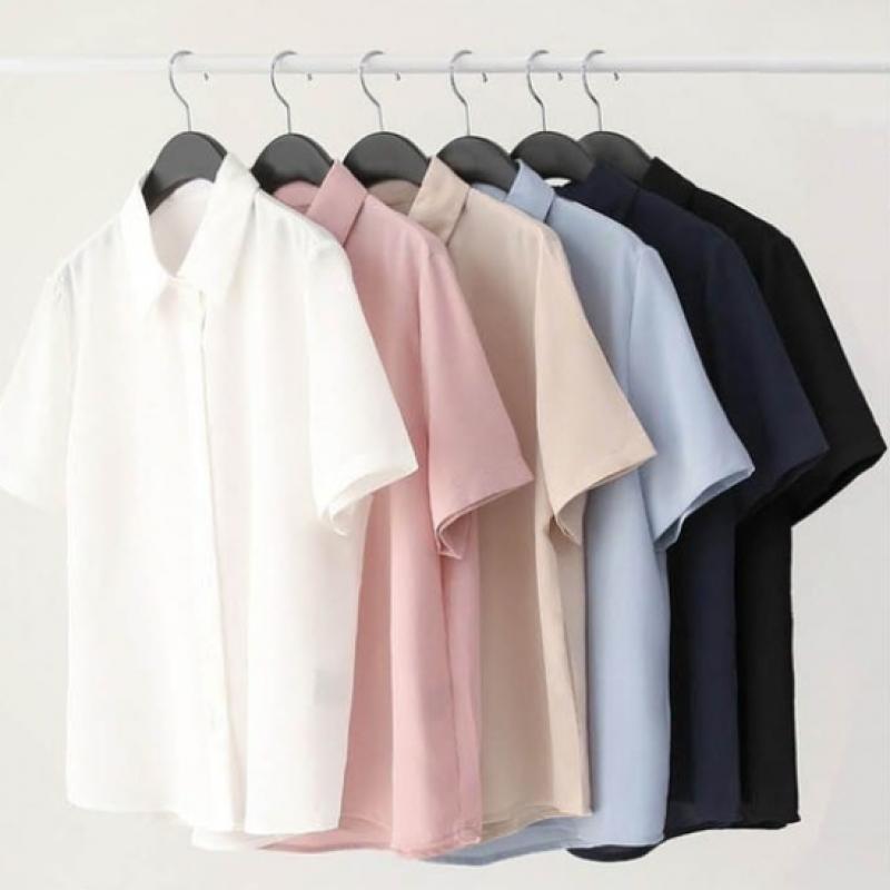 [Shop  ] Women S Wrinkle Free Body Cover Work Look Short Sleeve Shirt blouSe Won Wbl We36945