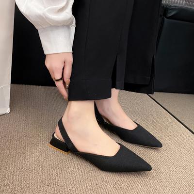 Sandales d'été à talons hauts pour femmes, nouvelles, sexy, pointues, rétro, couleur unie, en cuir, pour banquets en plein air, fête, grande taille