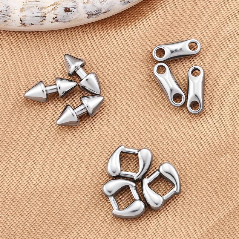 5/10 Pcs Anti-Fade Stainless Steel Pointed Cone Charms, Connector Pendants for Handmade Bracelet & Necklace DIY