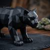 Декор для роскошной гостиной 3D-печатная низкополигональная статуэтка пантеры, геометрическая черная фигурка, современный уникальный подарок на новоселье, настольная арт-скульптура для
