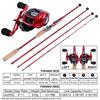 Fishing Rods and Reels Casting Fishing Rod Reel Combos 4 Sections Casitng Rod and 13BB Casting Reel