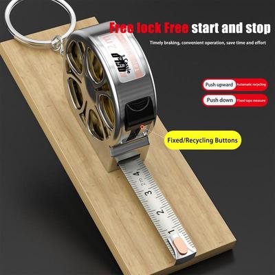 2M Metric Tape Measure Stainless Steel Retractable Metric Ruler Portable Mini Hollow Pocket Tape Measure Home Measuring Tools