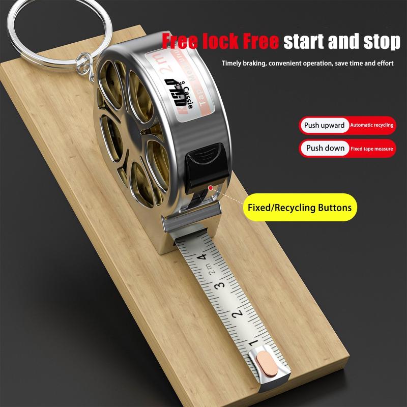 2M Metric Tape Measure Stainless Steel Retractable Metric Ruler Portable Mini Hollow Pocket Tape Measure Home Measuring Tools