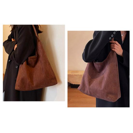 Suede Shoulder Bag Retro Design Large Capacity Crossbody Handbag Adjustable Strap Large Capacity Casual