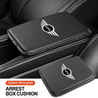 2025 For BMW MINI Car Armrest Box Mats Leather Center Console Covers Interior Accessories For MINI Cooper Fridge One F56 R56 R57