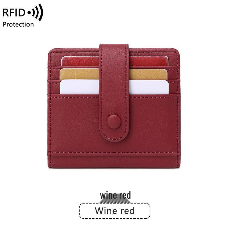 

Зарубежный RFID Антимагнитный Женский ПУ Кошелек - Однотонный, Легкий, Застежка-пряжка, Короткий Кошелек для монет и Картхолдер вино красного