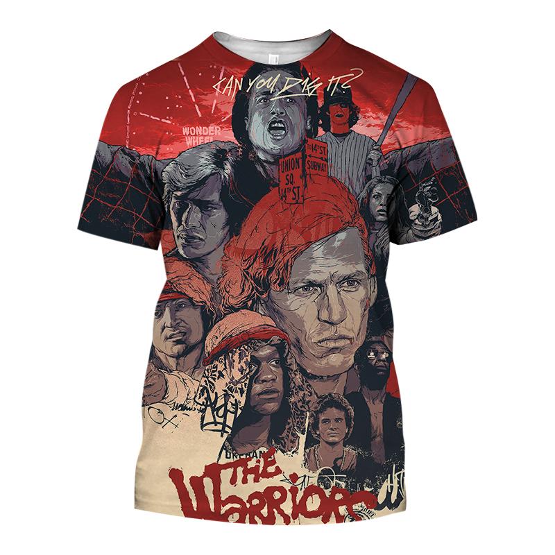 

Футболка с принтом THE WARRIORS для мужчин, модная повседневная футболка с круглым вырезом и коротким рукавом, крутые футболки в стиле Харадзюку, уличная одежда, футболки с фильмами 6XL XL красный