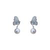 Elegant Pearl & Crystal Butterfly Earrings - 2024 Trendy Versatile Style