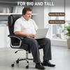 Big and Tall Office Chair 180kg with Spring Cushion, PU Leather - Black