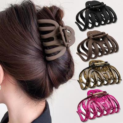 Große Mädchen Haarspangen Schwarz Acryl Haarnadeln Haarspange Krabben Haarspangen Transparent Damen Haarschmuck Koreanische Kopfbedeckung Styling