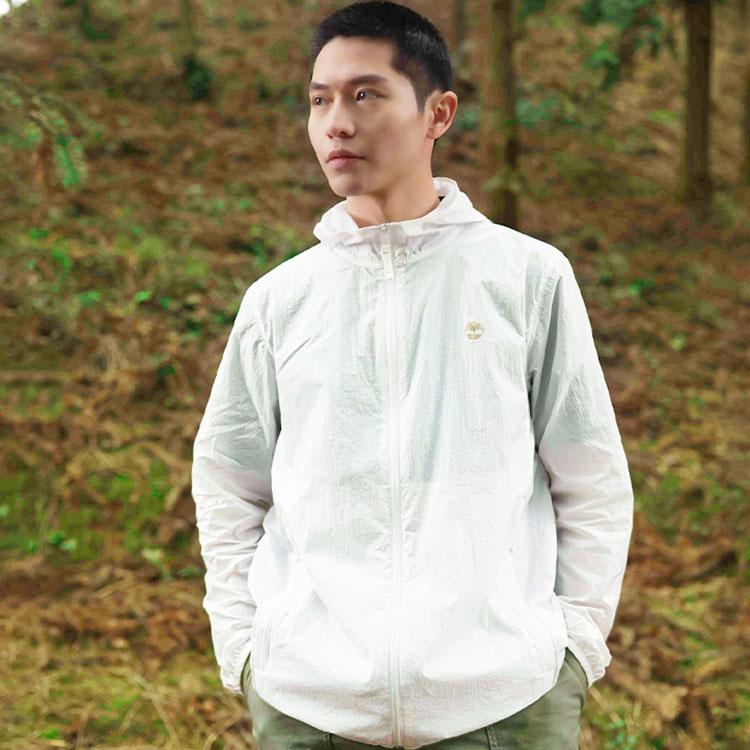 Timberland Solid Lightweight Packable Water-Resistant Hooded Breathable UV Protection Sun Protection Jacket Unisex Jacket A5PX6-CM9