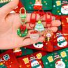 Non-Toxic Christmas Keychains Blind Bags Enamel Santa Claus Wreath Keyrings Keychains Festival Gifts For Women Men Handbag Charms Pendants