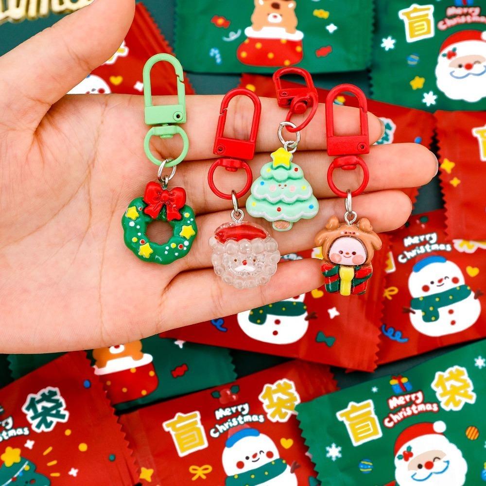 Chaveiros de Natal Sacos Surpresa Esmalte Papai Noel Guirlanda Chaveiros Presentes de Festival para Mulheres Homens Charms para Bolsa Pingentes