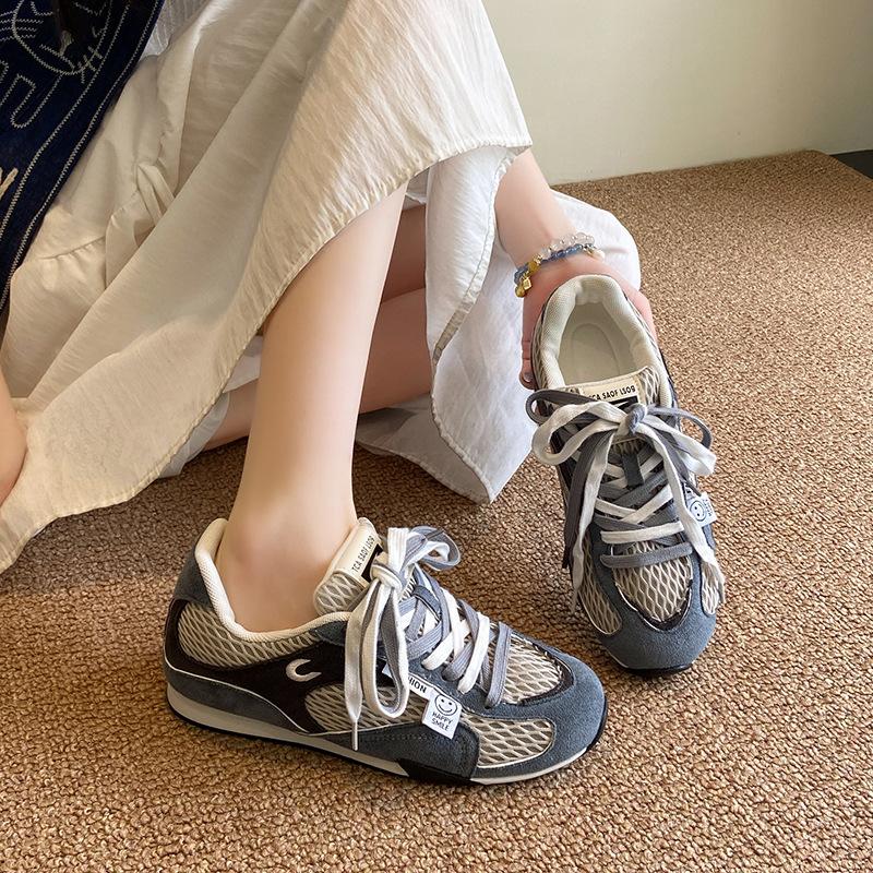 

Leather version~ Retro fishing net women s summer models mesh breathable thick-soled versatile casual sports shoes tide 35