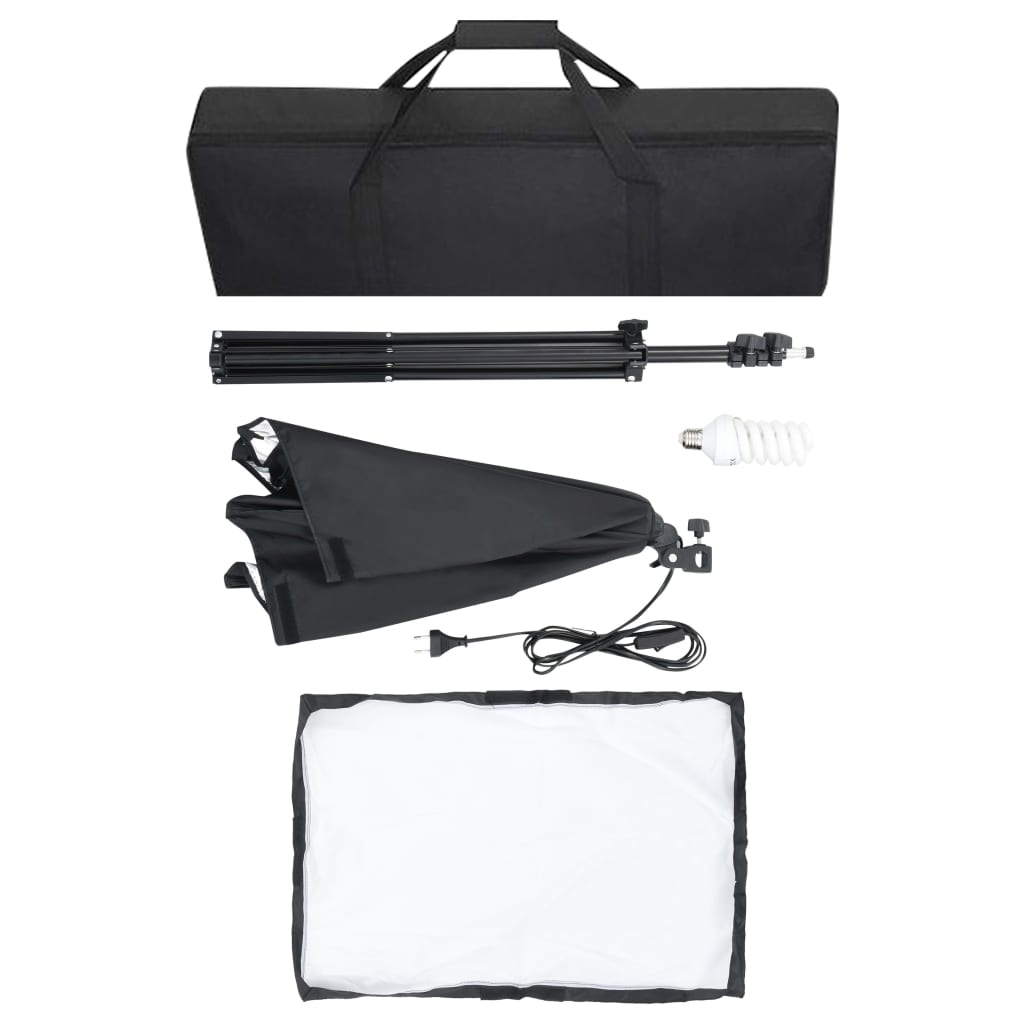 Photo Studio Set with Softboxes and Background System