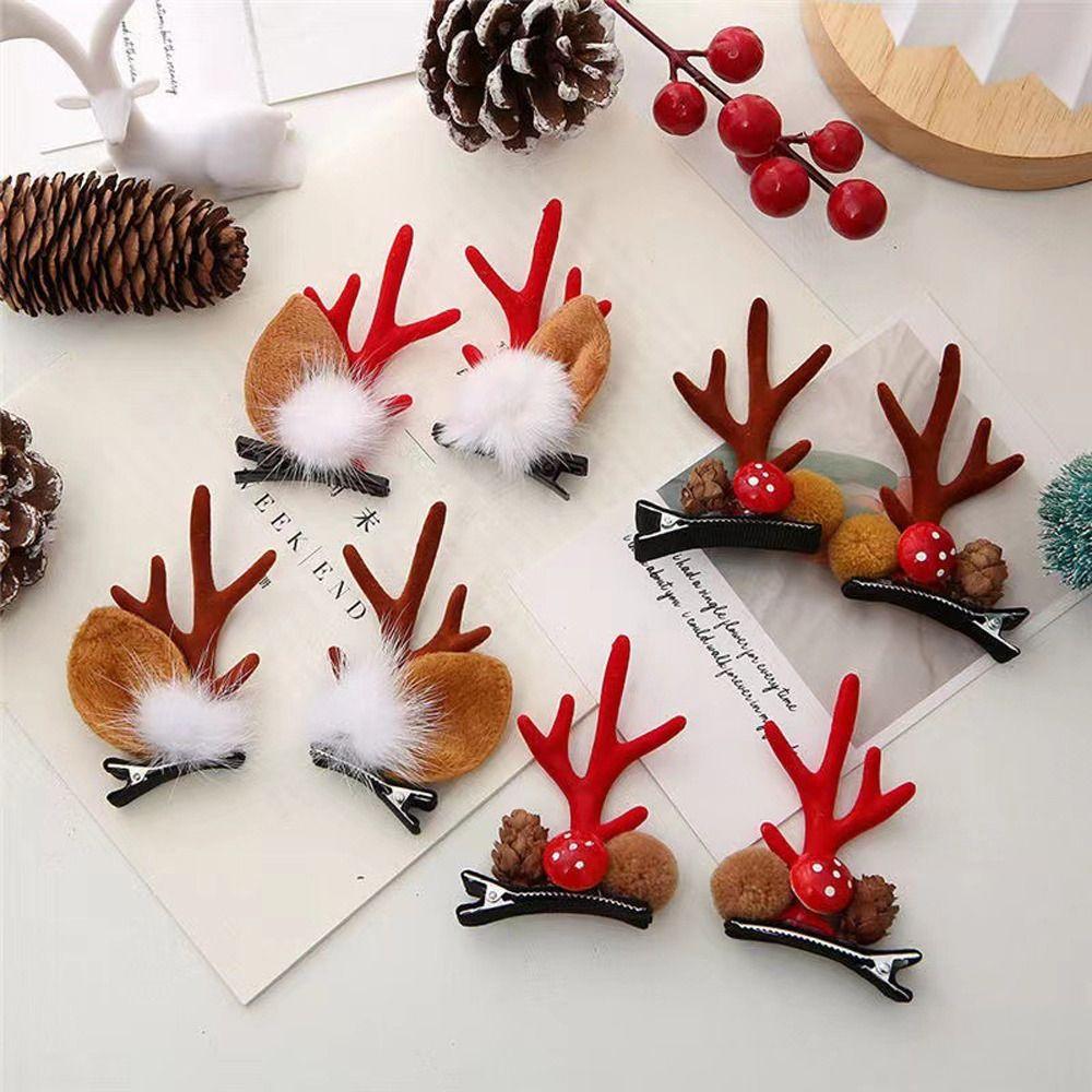 Clip Headwear Gift Children Bangs Clip Women Barrettes Christmas Hair Clips Antler Hairpins