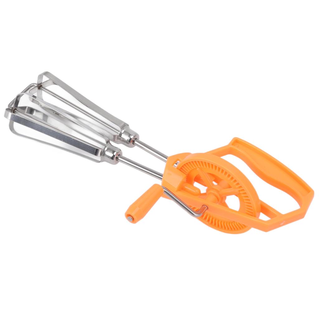Egg Beater Stainless Steel Plastic Hand Crank Autorotation Effort Saving Manual Hand Mixer for Home Kitchen Cooking