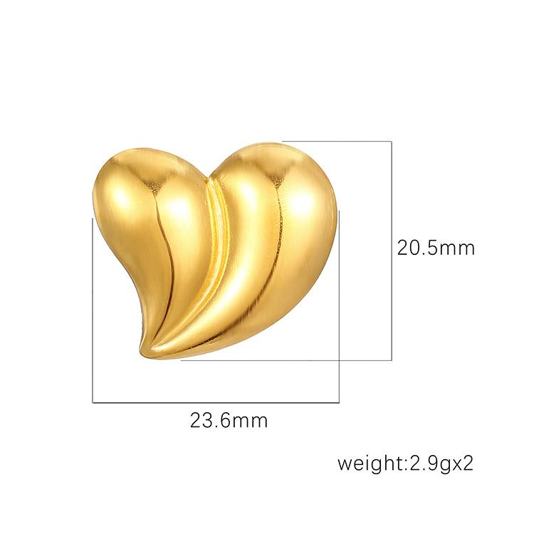 Wind Splicing Color Stainless Steel Love Earrings Women's Trend Plated 18K Gold Light Luxury Earrings