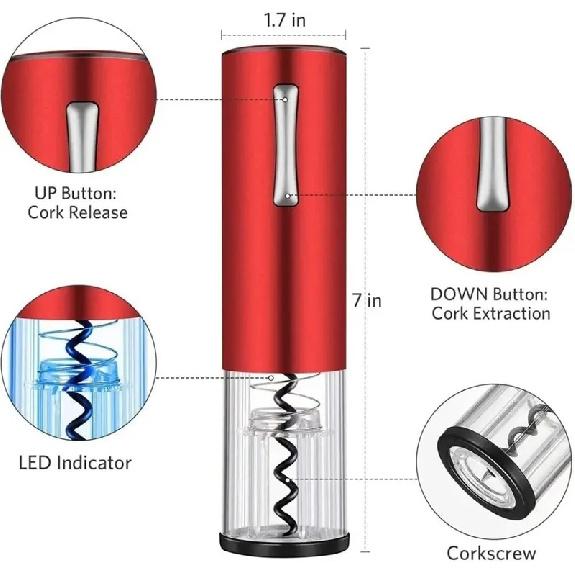 Electric Wine Bottle Opener Set Cordless Rechargeable Automatic Electric Corkscrew Wine Opener with USB Charging for Wine Lovers
