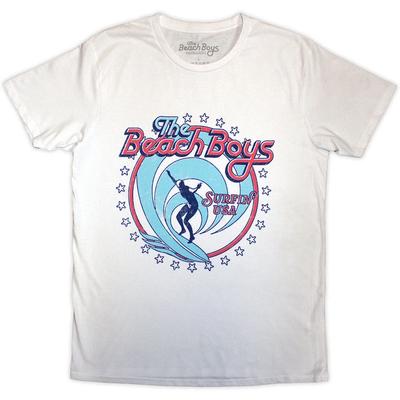 T-shirt Unisex The Beach Boys: Cerchio Surfin' USA (bianca)