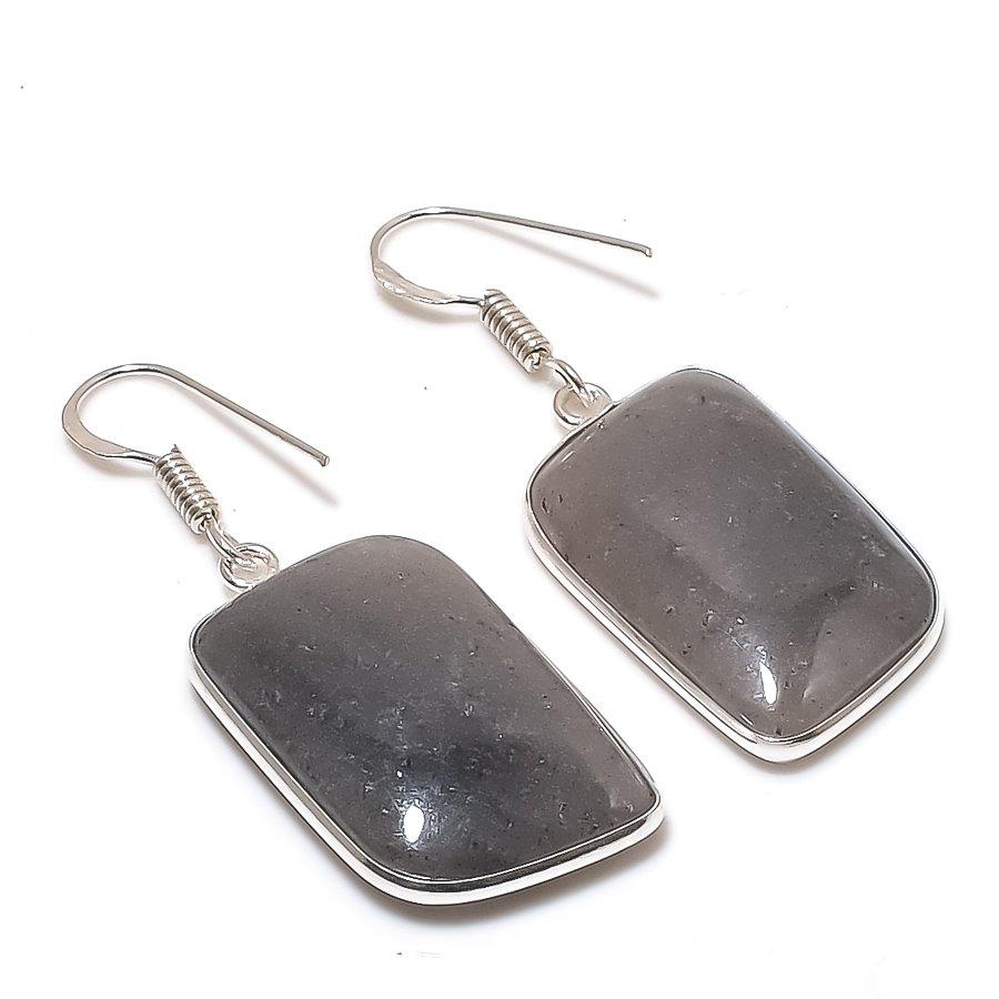 Natural Lodolite Quartz Gemstone 925 Sterling Silver Jewelry Earring 1.81 AE-12416
