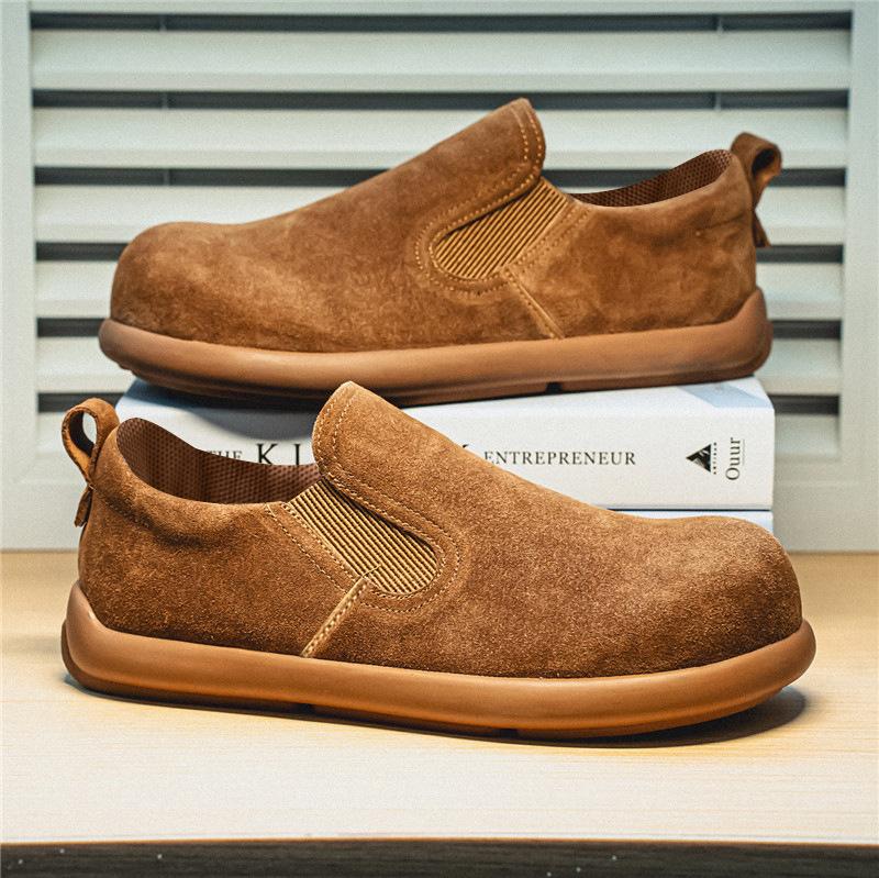 

Мужская обувь 2025 года, весна, новинка, повседневная, парковая, прогулочная, удобная, повседневная, модная, мужская, простая, с одной педалью, ленивая обувь 39 верблюд