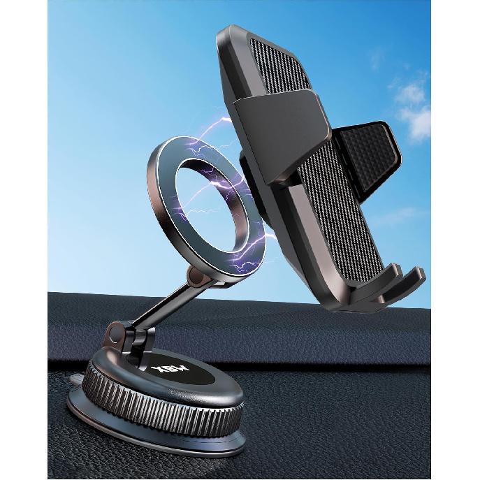 Car Phone Mount with Magnetic Clip for Magsafe & Android Cell Phone