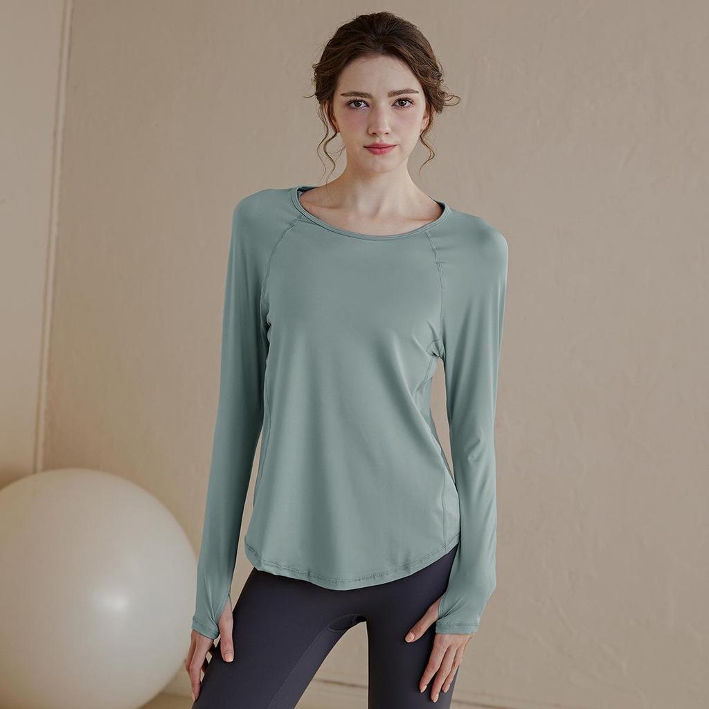 Women's Quick-Drying Long-Sleeve Sports Top for Spring Running and Yoga