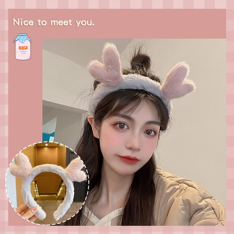 2024 Cute Cartoon Plush Headband for Women - Makeup, Hair Clip & Tie