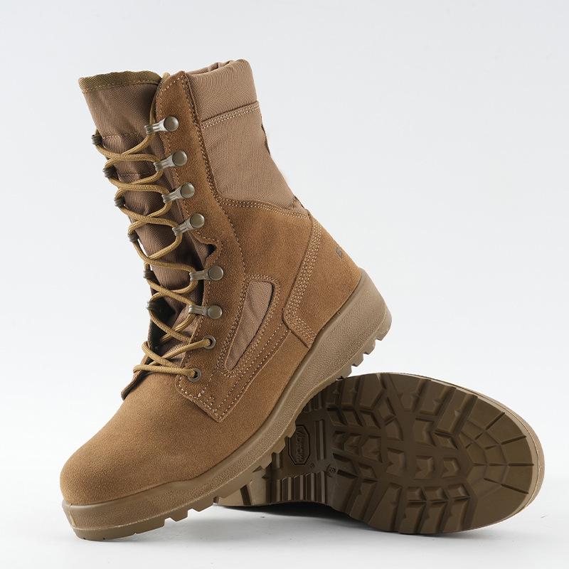 Men's Brown Waterproof High-Top Tactical Desert Combat Boots