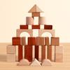 Log color wood Rainbow castle building block toys, children's Montessori educational geometric building block toys, baby buildin