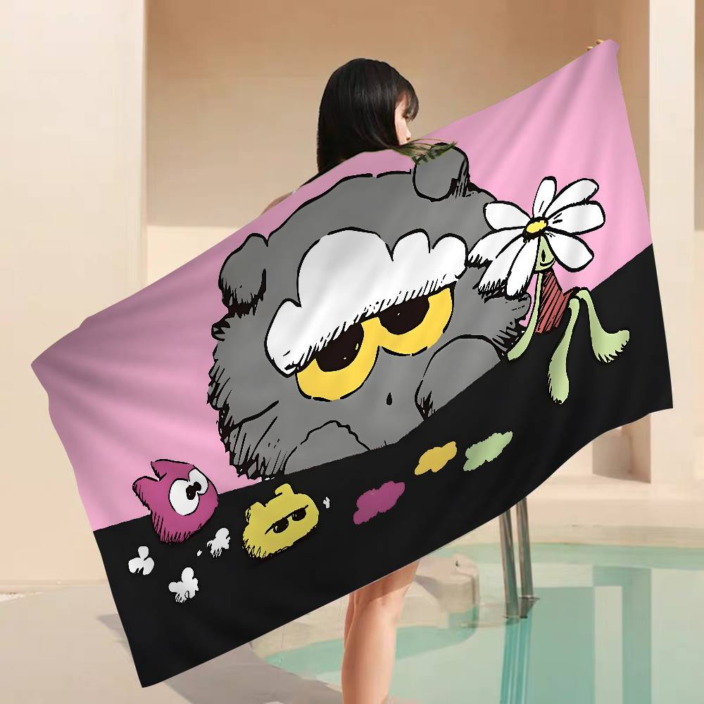 Fashion Z-Zoas Cat Microfiber Printed Beach Towel Mountain Climbing Yoga Beach Swimming Running Absorbent Soft Towel