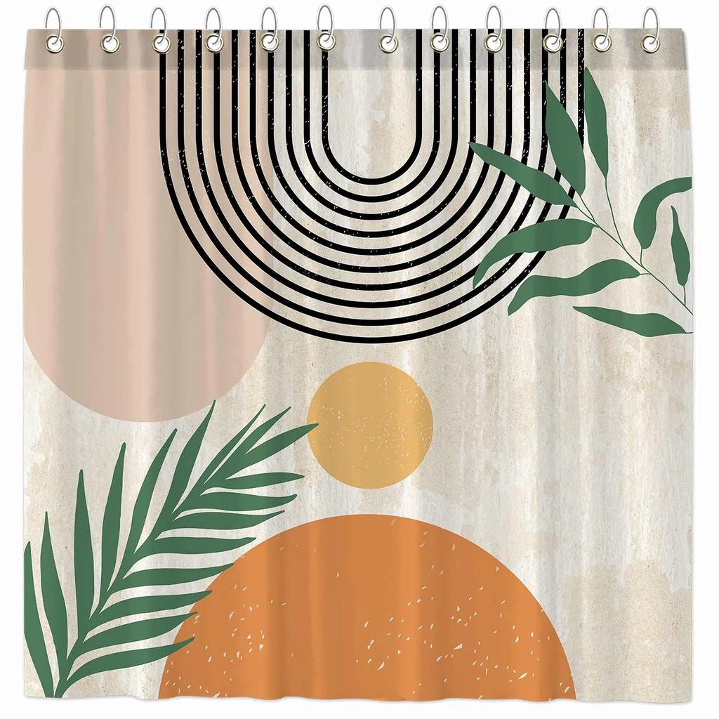 Sprchový závěs Nordic wind Abstract Art nepromokavý koupelnový závěs z polyesterové tkaniny Morandi color block závěsy pro dekoraci koupelny