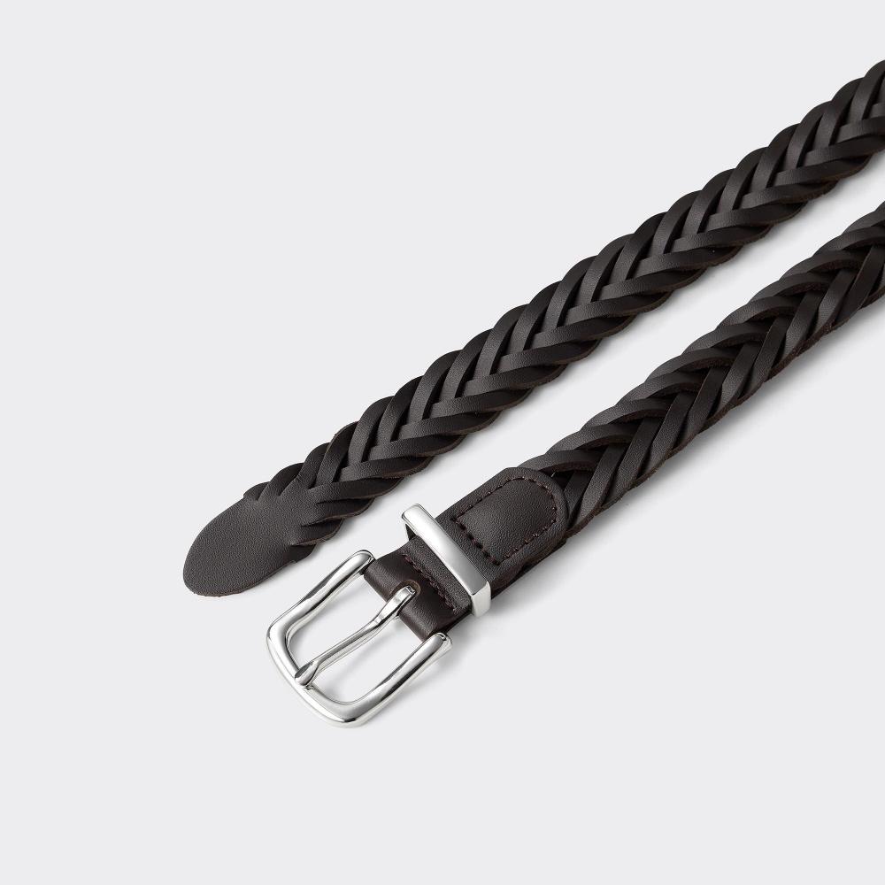 GU by Uniqlo Leather Mesh Narrow Long Belt