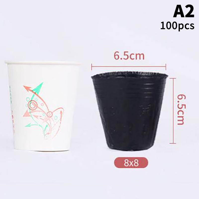 

100Pcs Thickened Seedling Nursery Pots Plant Starter Cups For Household Garden Vegetable Flower Herb Planting Cultivation Bags A2